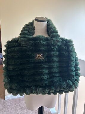 Minky Couture Designer Blanket Plush Faux Fur Tote in Deep Forest Green